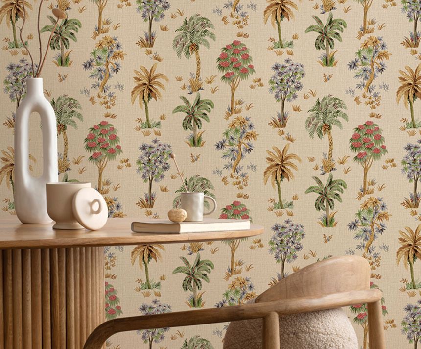 Luxusní vliesová tapeta na zeď, béžová, stromy, Z70701, Marrakech, Zambaiti Parati