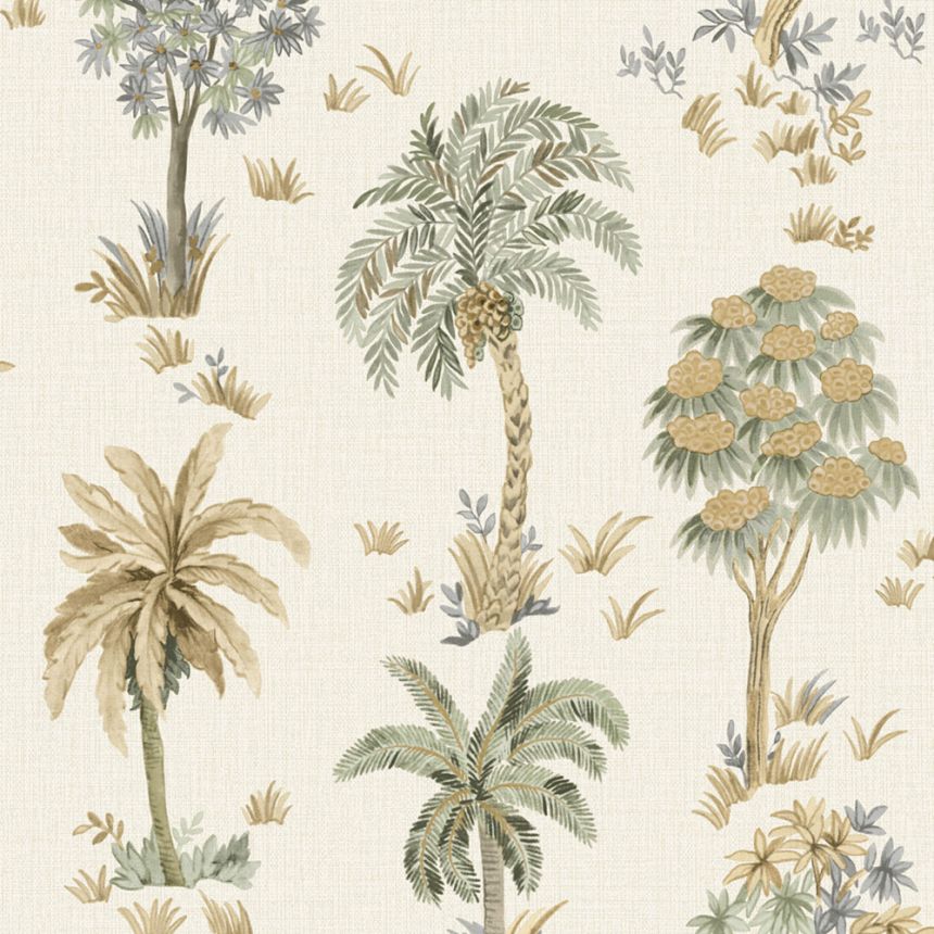 Luxusní vliesová tapeta na zeď, krémová, stromy, Z70706, Marrakech, Zambaiti Parati