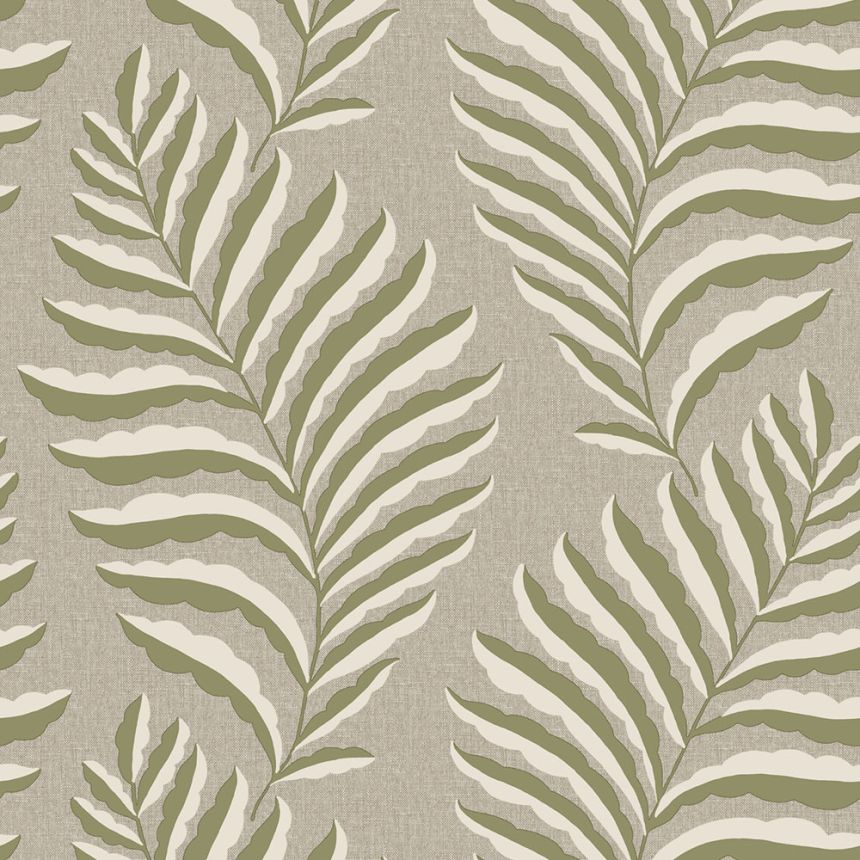 Vliesová tapeta na zeď, šedo-béžová, listy, Z70721, Marrakech, Zambaiti Parati