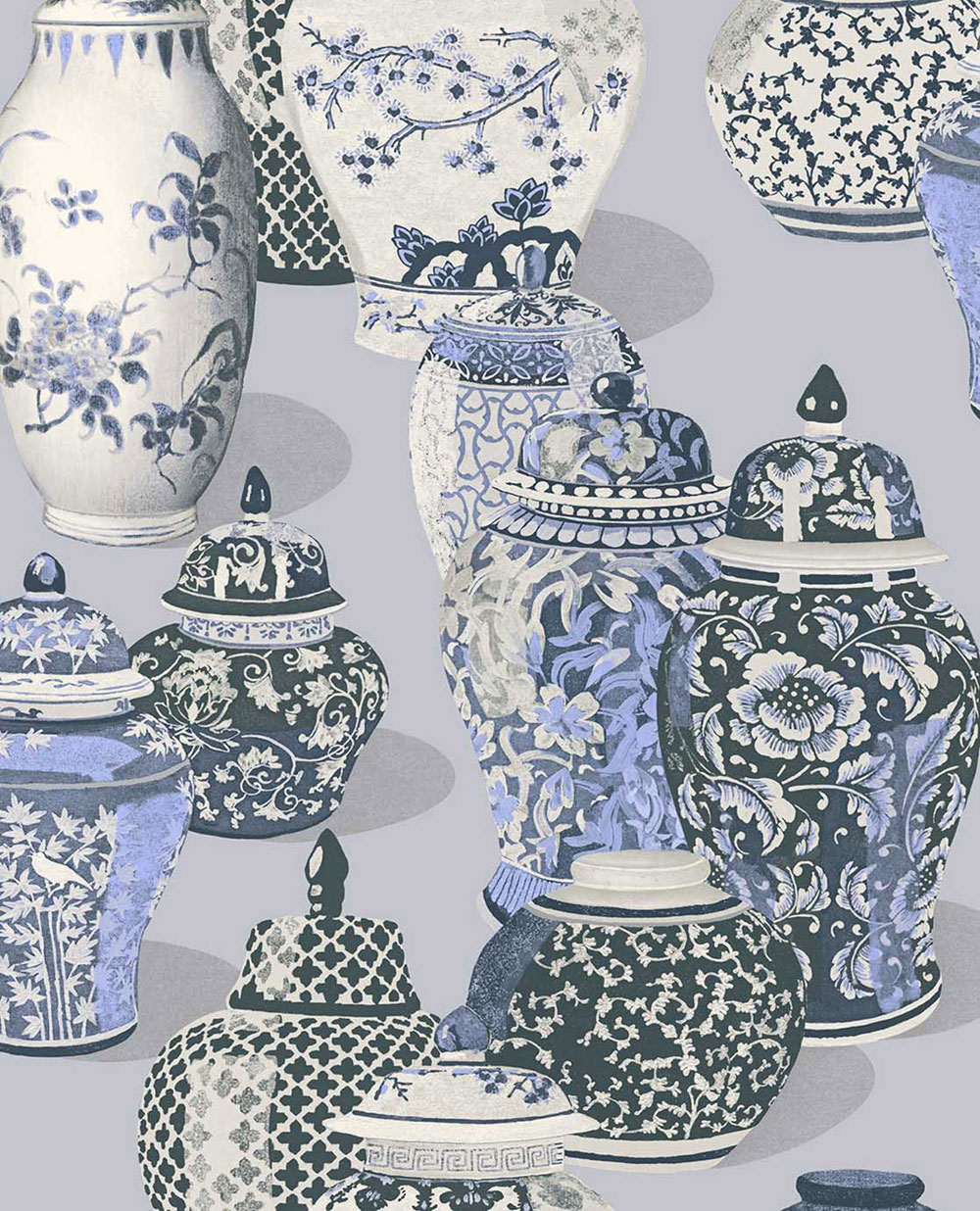 Vliesová tapeta na zeď, 351212, šedo-modrá, nádoby, Magnifique, Eijffinger