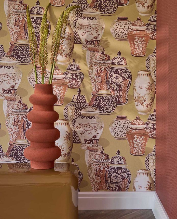 Vliesová tapeta na zeď, 351213, okrová, nádoby, Magnifique, Eijffinger