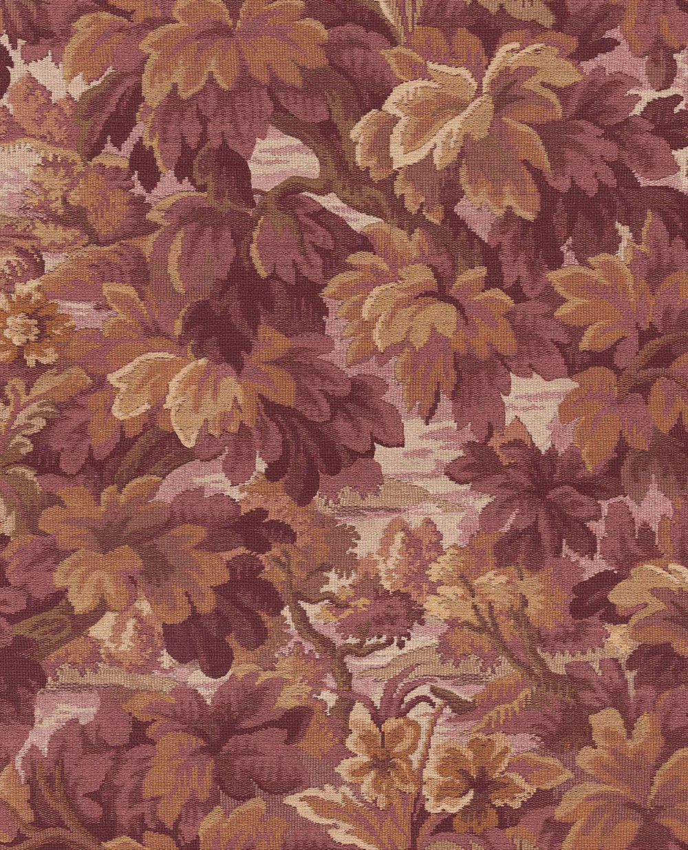 Vliesová tapeta na zeď, vínovo-hnědá, listy, stromy, 351243, Magnifique, Eijffinger