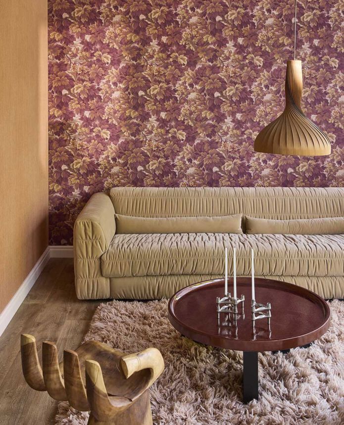 Vliesová tapeta na zeď, vínovo-hnědá, listy, stromy, 351243, Magnifique, Eijffinger