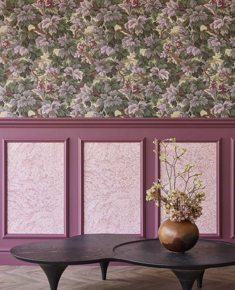 Vliesová tapeta na zeď, zeleno-fialová, listy, stromy, 351244, Magnifique, Eijffinger