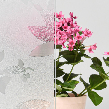 Transparentní statická fólie - listy, S4533, 45 x 150cm, Dekoban