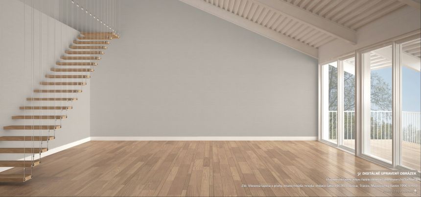 Vliesová tapeta s pruhy, tmavě hnědá, hnědá, imitace látky, RIC003, Serica, Traces, Masureel