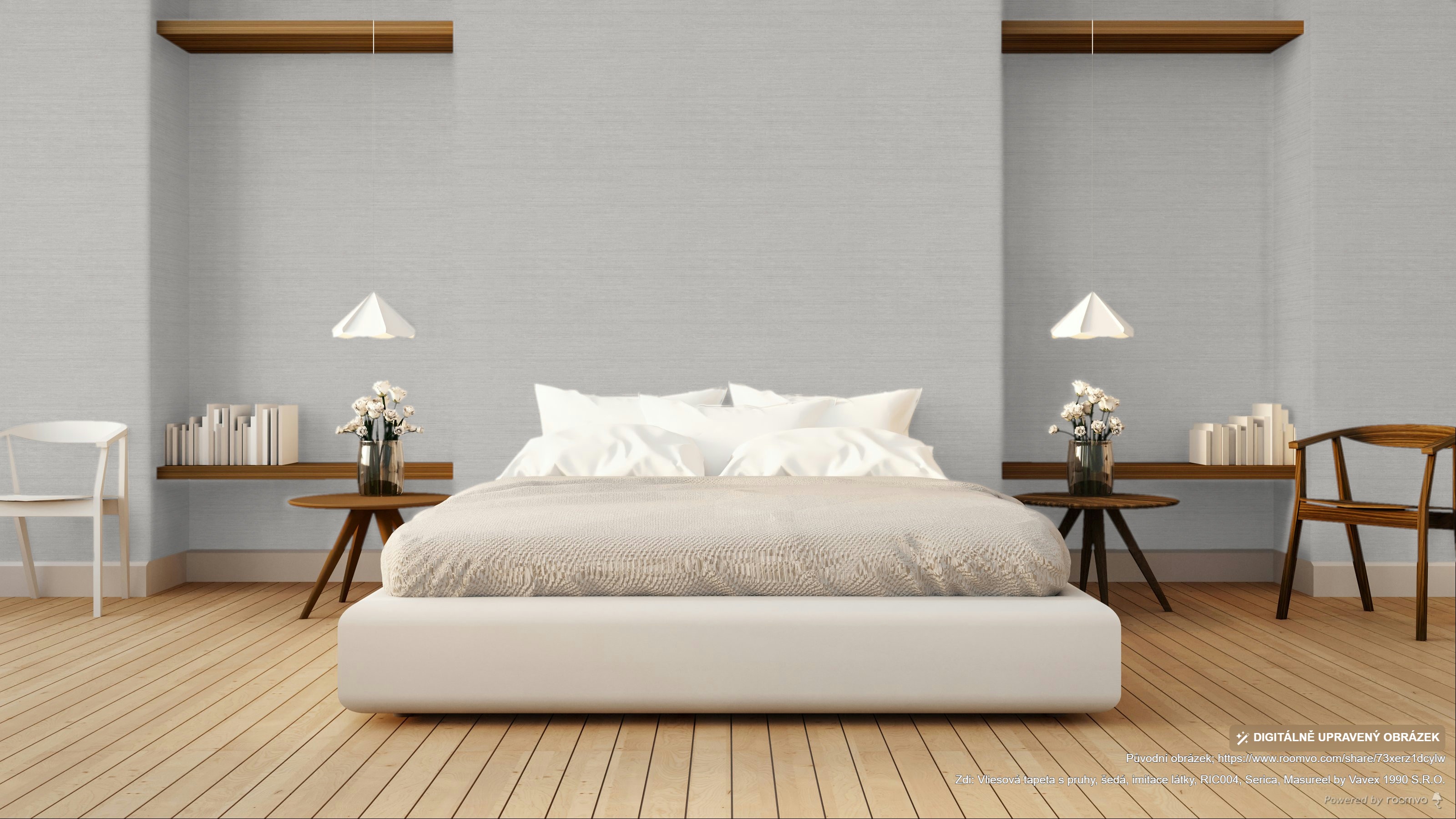 Vliesová tapeta s pruhy, šedá, imitace látky, RIC004, Serica, Masureel