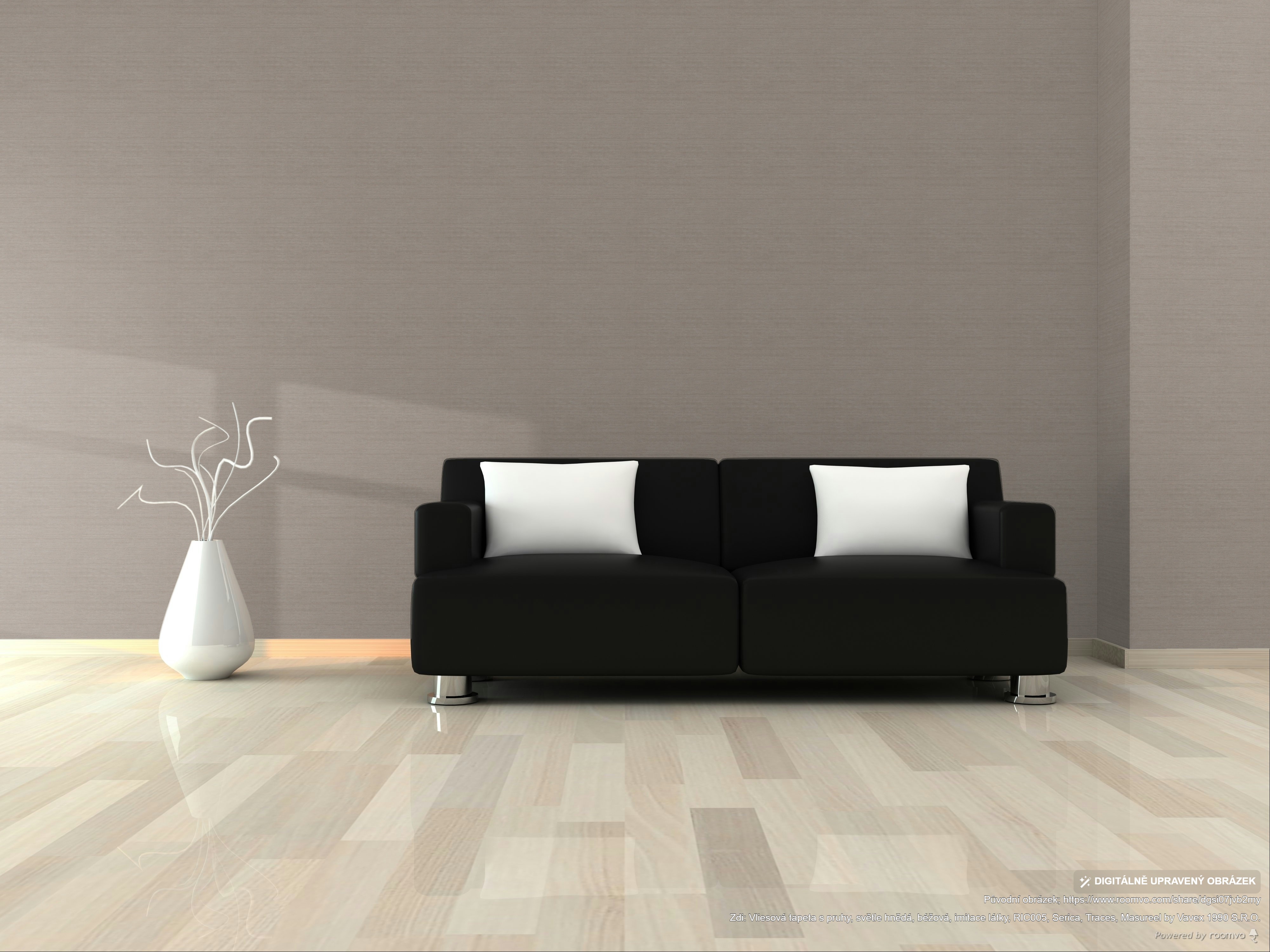 Vliesová tapeta s pruhy, světle hnědá, béžová, imitace látky, RIC005, Serica, Traces, Masureel