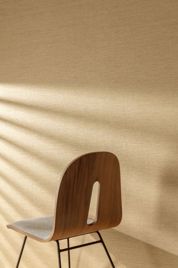 Vliesová tapeta s pruhy, světle hnědá, okrová, imitace látky, RIC006, Serica, Masureel