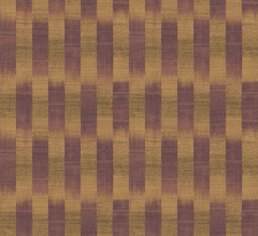 Vliesová tapeta s pruhy, fialová, hnědá, imitace látky, RIC103, Serica, Masureel