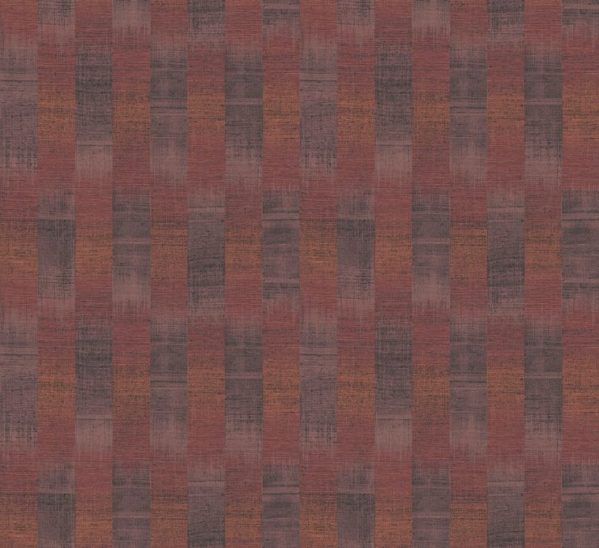 Vliesová tapeta s pruhy, černá, oranžová, imitace látky, RIC104, Serica, Masureel