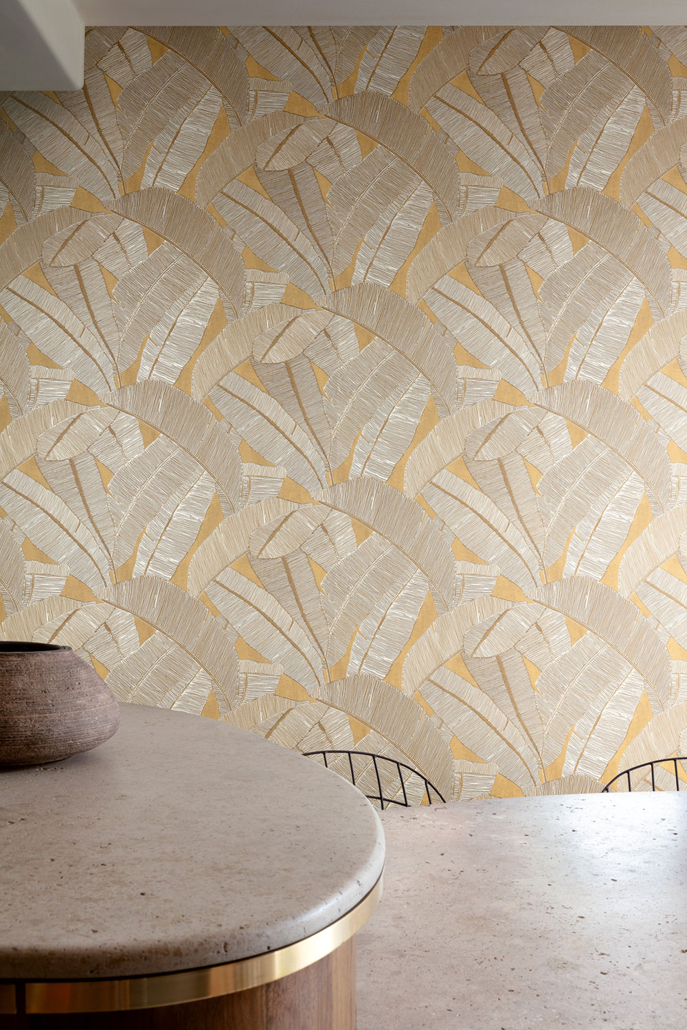 Vliesová tapeta na zeď, zlatá, hnědá, RIC204, Serica, Masureel