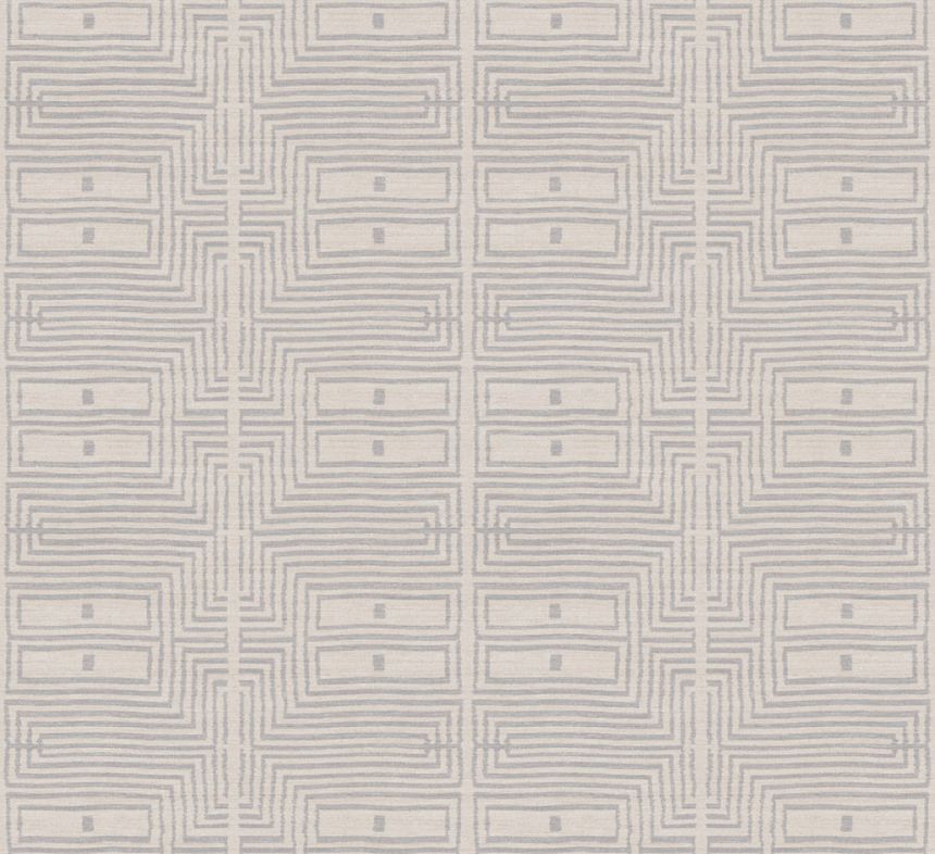 Vliesová tapeta na zeď, imitace látky, obrazce, béžová, šedá, RIC302, Serica, Masureel