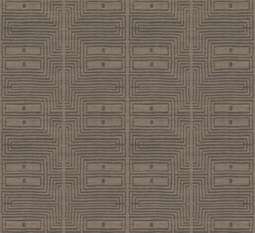 Vliesová tapeta na zeď, imitace látky, obrazce, hnědá, černá, RIC303, Serica, Masureel