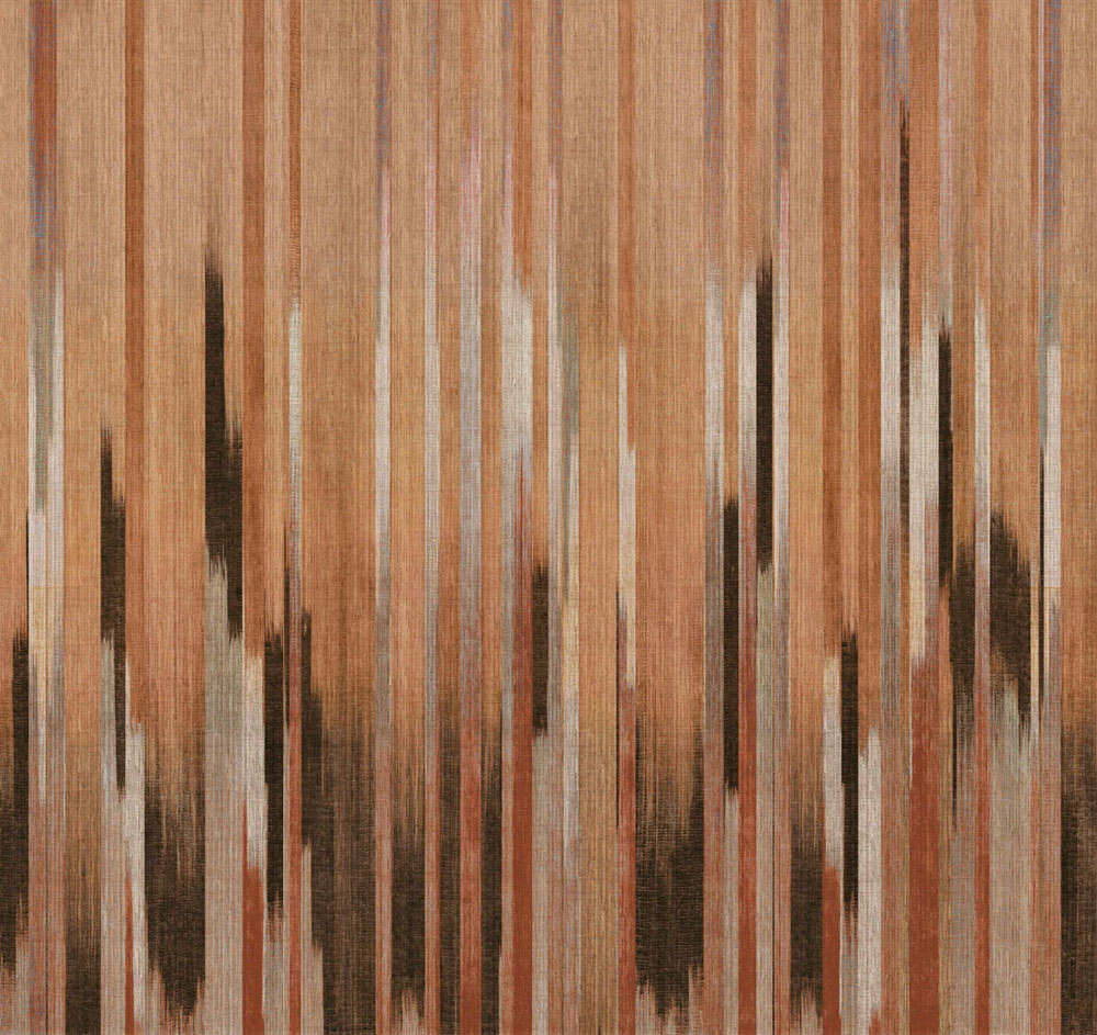 Vliesová obrazová tapeta na zeď, imitace látky, hnědá, pruhy, DGRIC1011-300, Serica, Masureel