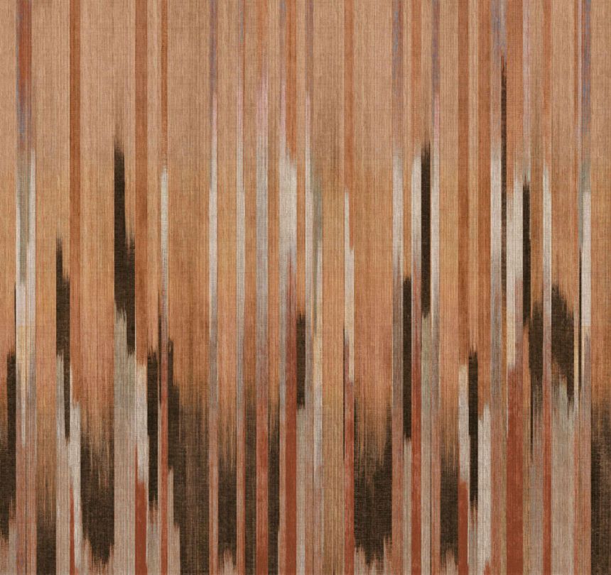 Vliesová obrazová tapeta na zeď, imitace látky, hnědá, pruhy, DGRIC1012-260, Serica, Masureel