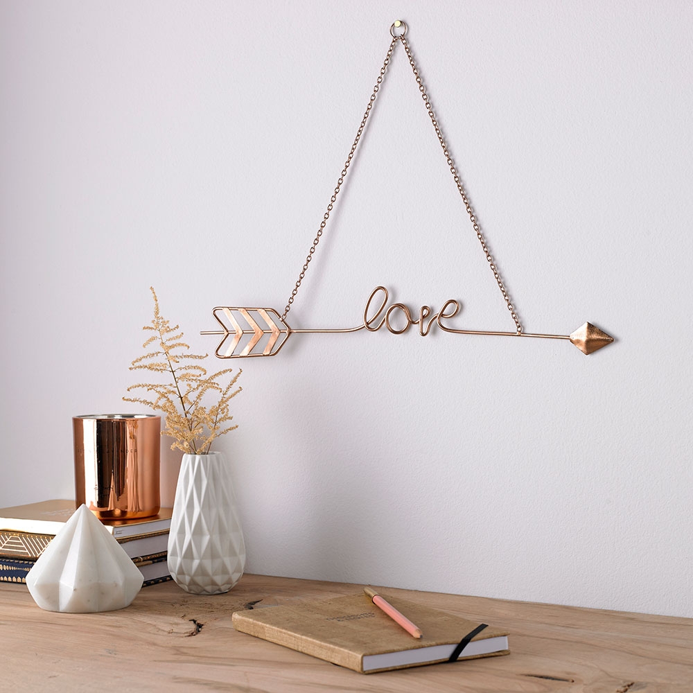 Kovová dekorace Love Story Rose Gold Metal Art 104031, Wall Art, Graham Brown