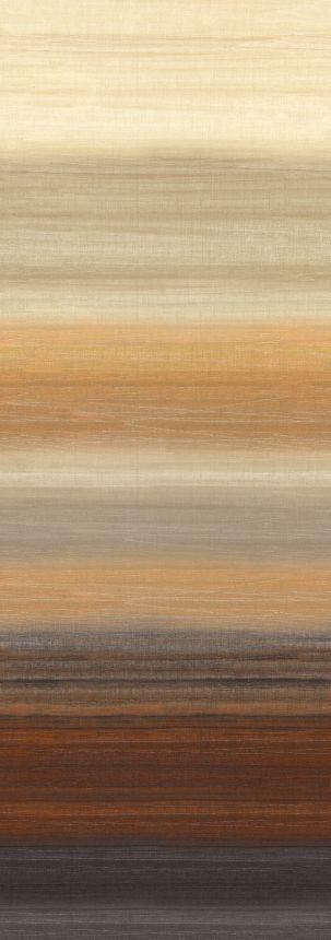 Vliesová obrazová tapeta na zeď, imitace látky, oranžová, hnědá, pruhy, DGRIC201-300, Serica, Masureel