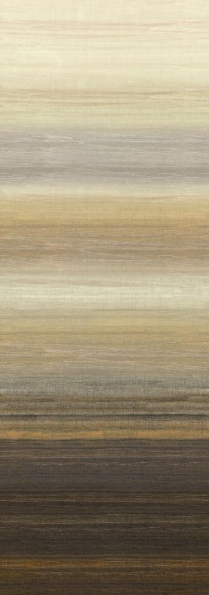 Vliesová obrazová tapeta na zeď, imitace látky, hnědá, béžová, pruhy, DGRIC203-300, Serica,  Masureel