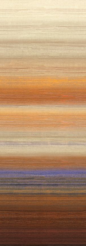 Vliesová obrazová tapeta na zeď, imitace látky, oranžová, béžová, pruhy, DGRIC205-260, Serica, Masureel