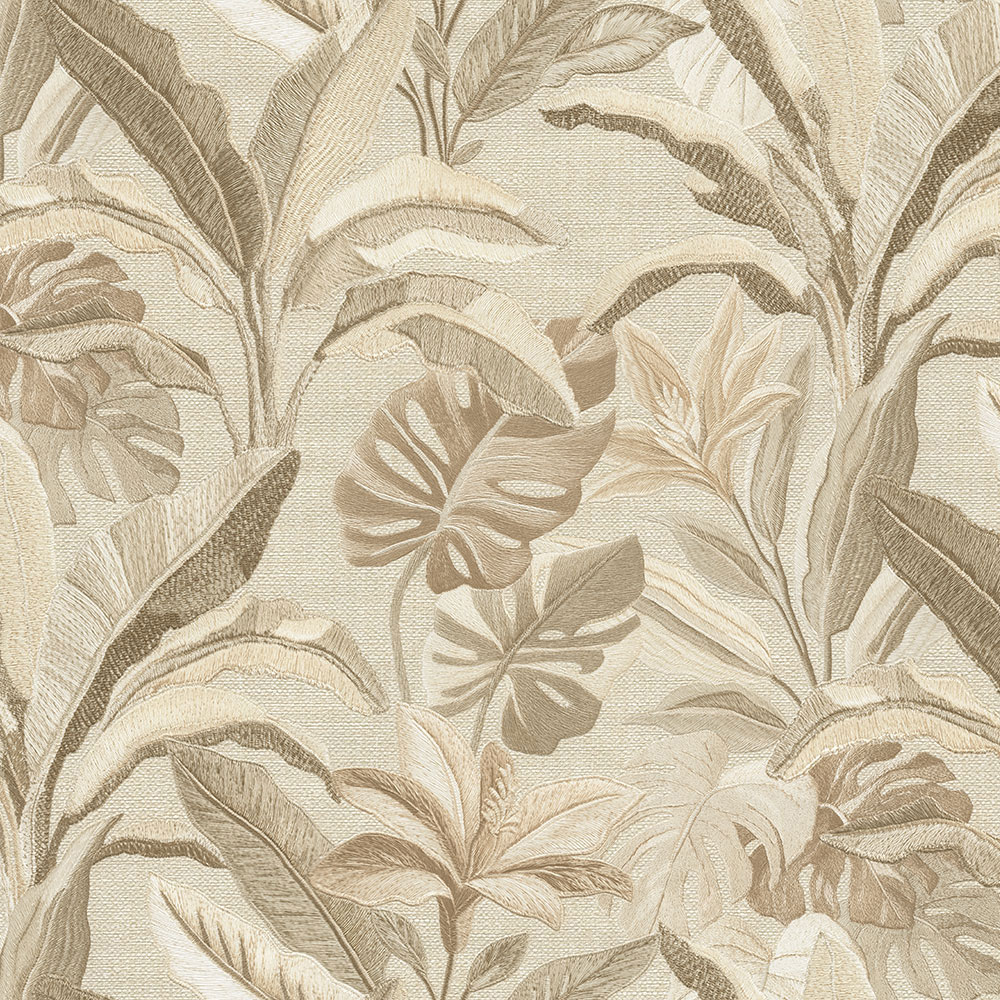 Luxusní vliesová tapeta na zeď, béžovo-zlatá, květiny, listy, 73803, Tendenze, Emiliana Parati