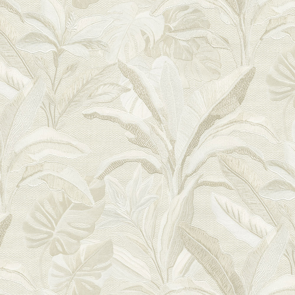Luxusní vliesová tapeta na zeď, krémová, květiny, listy, 73805, Tendenze, Emiliana Parati