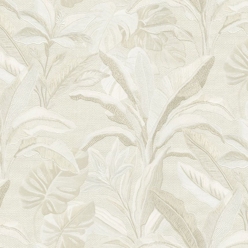 Luxusní vliesová tapeta na zeď, krémová, květiny, listy, 73805, Tendenze, Emiliana Parati