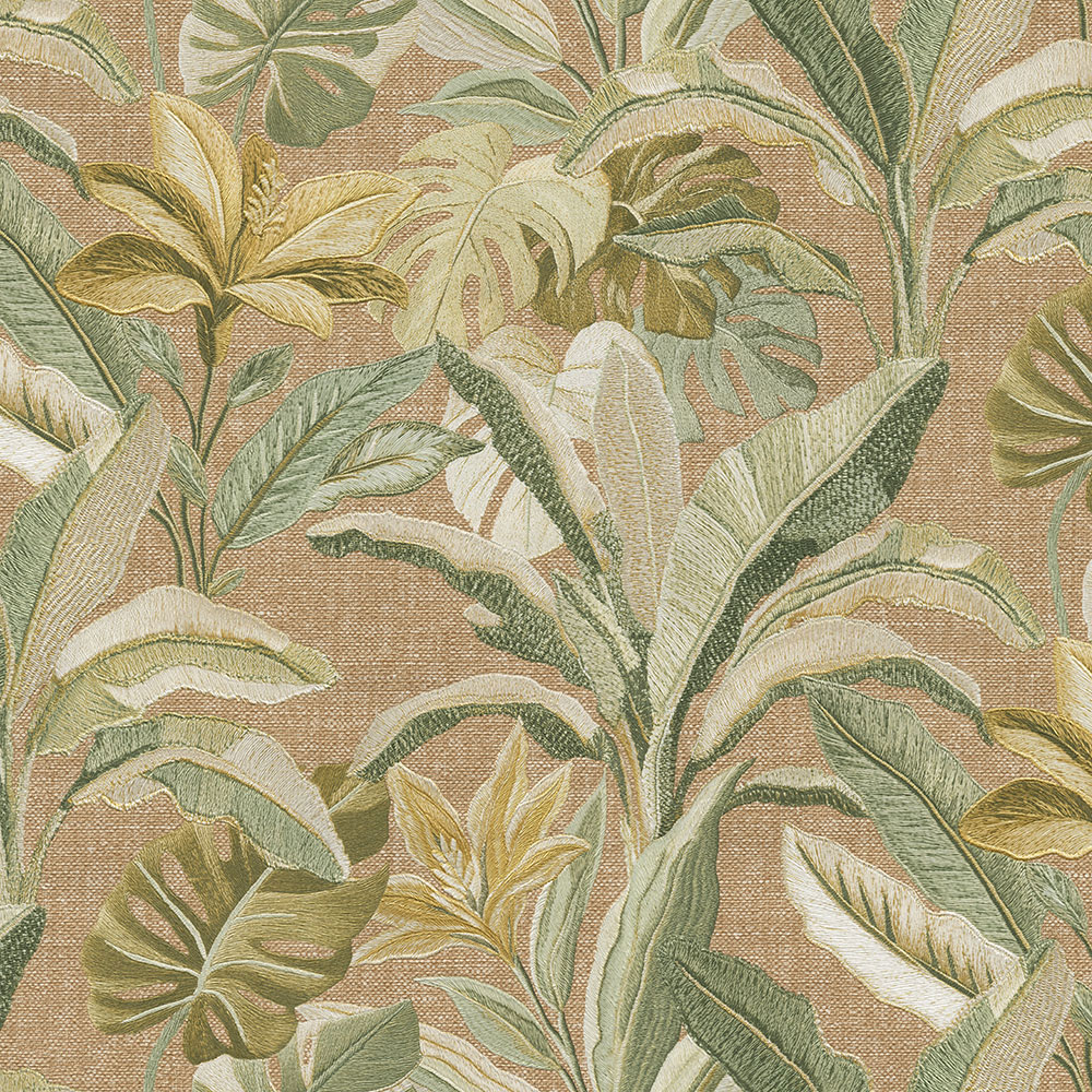 Luxusní vliesová tapeta na zeď, hnědo-zelená, květiny, listy, 73806, Tendenze, Emiliana Parati