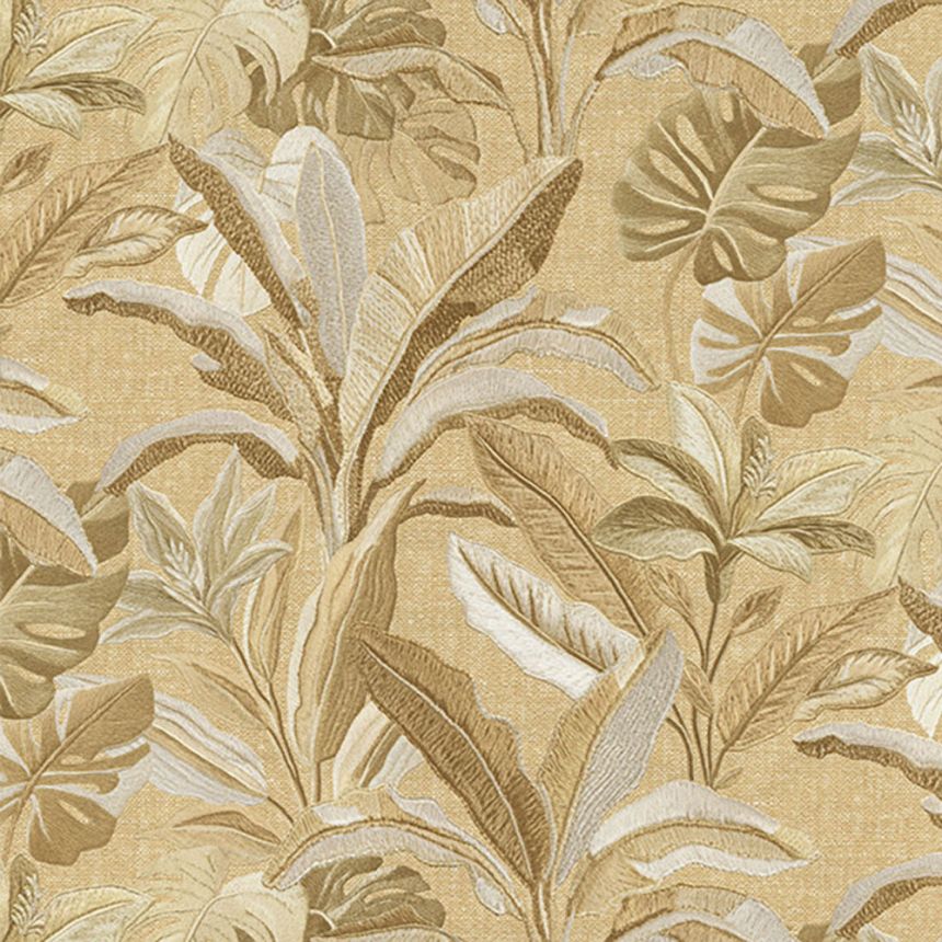 Luxusní vliesová tapeta na zeď, zlatá, květiny, listy, 73807, Tendenze, Emiliana Parati