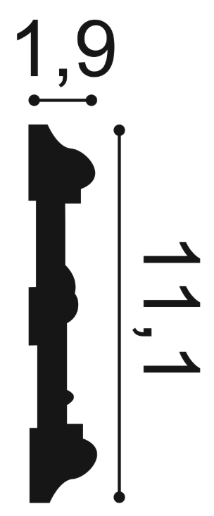 Nástěnná lišta P7020 200x1,9x11,1, Orac Decor