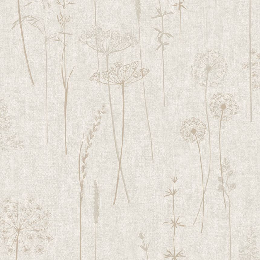 Vliesová tapeta na zeď,  béžová, luční květiny a trávy, 104887, Simplicity, Graham Brown