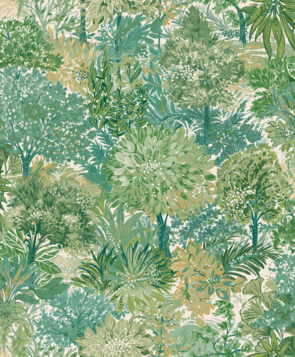 Vliesová tapeta na zeď, zelená, stromy, A78601, Inia, Grandeco