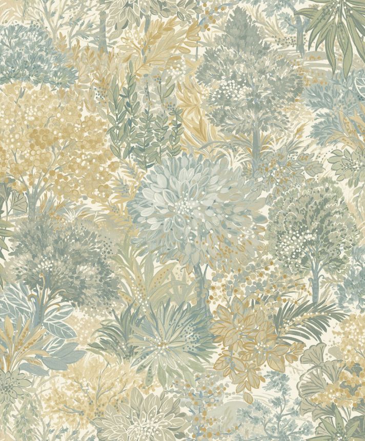 Vliesová tapeta na zeď, šedo-zelená, stromy, A78603, Inia, Grandeco