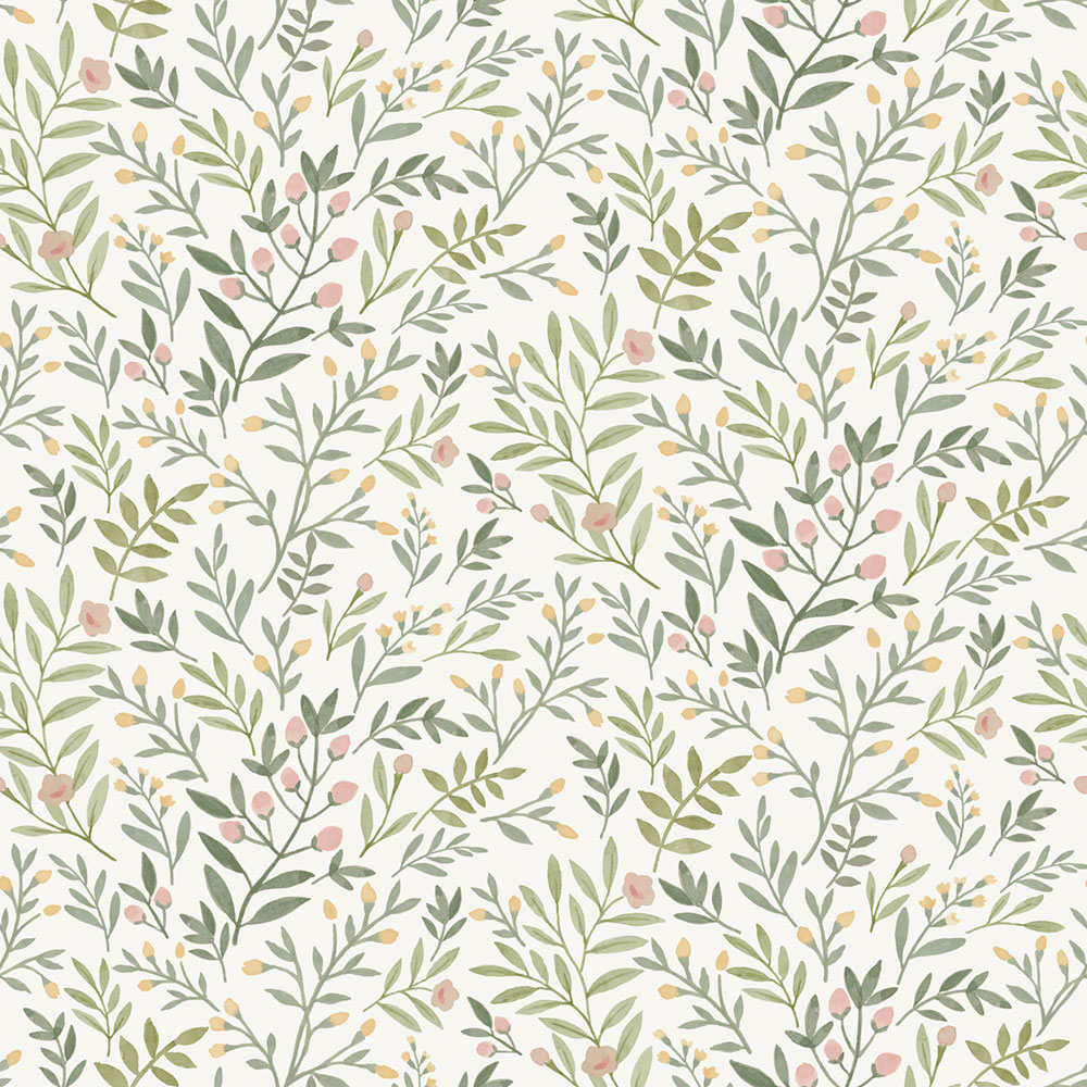 Vliesová tapeta na zeď, zelená, větvičky, A78801, Inia, Grandeco