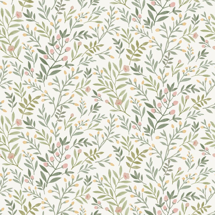 Vliesová tapeta na zeď, zelená, větvičky, A78801, Inia, Grandeco