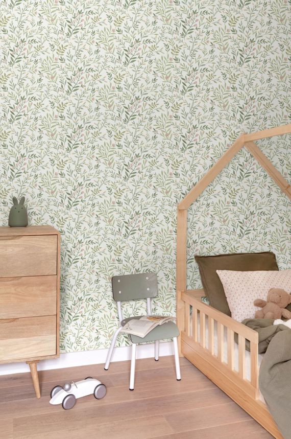 Vliesová tapeta na zeď, zelená, větvičky, A78801, Inia, Grandeco