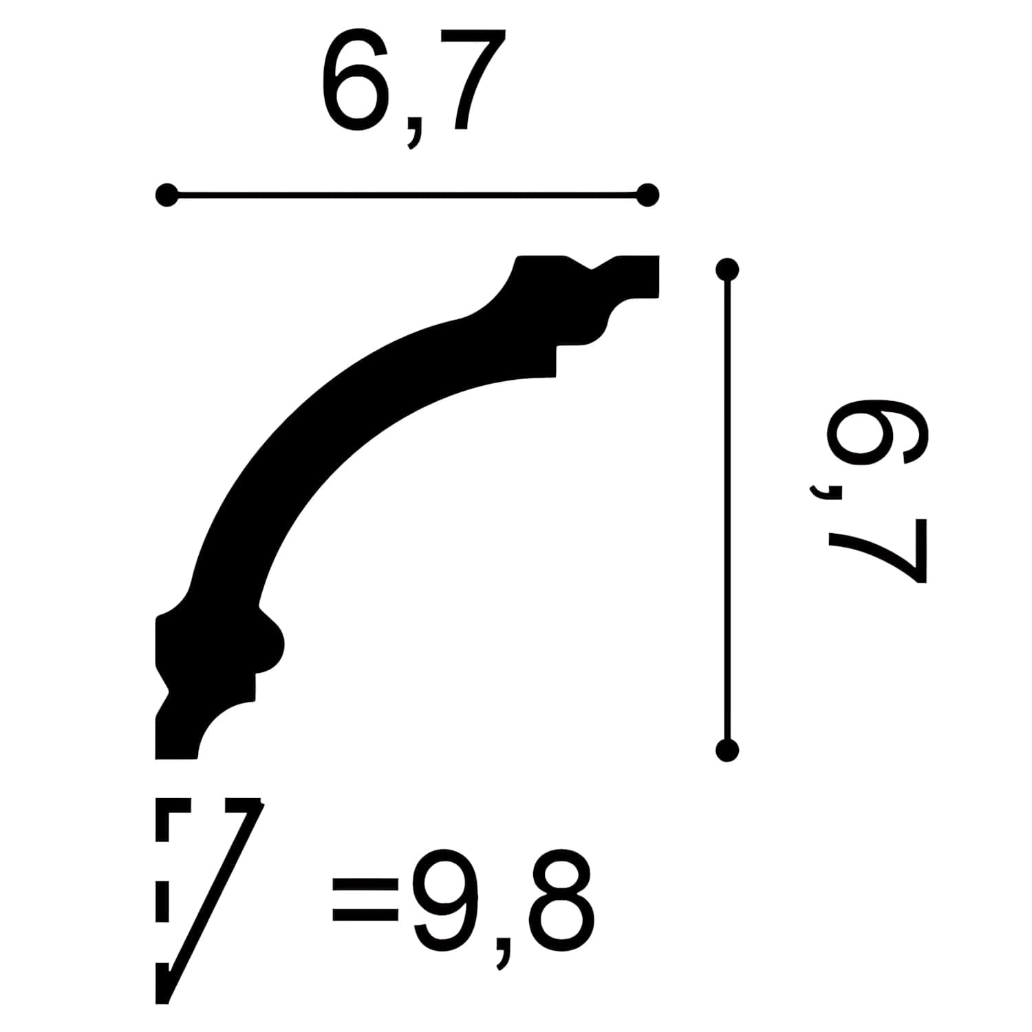 Stropní lišta CB511N Basixx, 200x6,7x6,7cm, Orac Decor