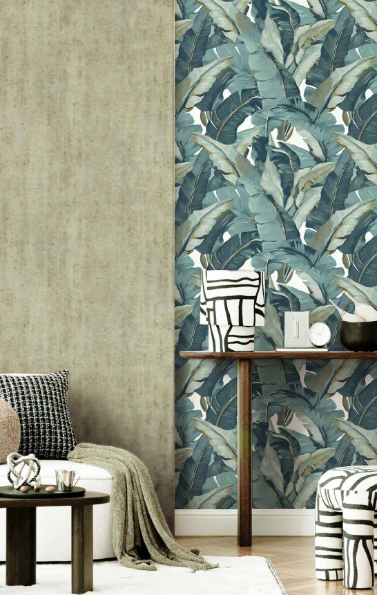 Vliesová tapeta na zeď, modrá, listy, 2007, Rio, Parato by Cristiana Masi