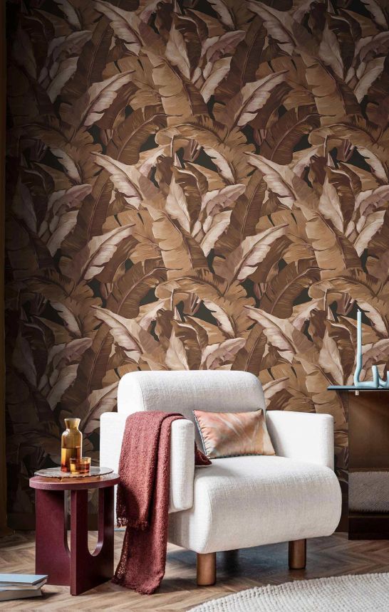 Vliesová tapeta na zeď, hnědá, listy, 2008, Rio, Parato by Cristiana Masi