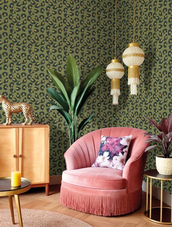 Vliesová tapeta na zeď, vzor kůže leoparda, zelená, 2047, Rio, Parato by Cristiana Masi