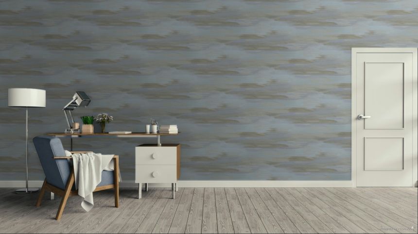 Vliesová tapeta na zeď, akvarelový vzor, modro-hnědá, 2084, Rio, Pigmenta, Parato by Cristiana Masi