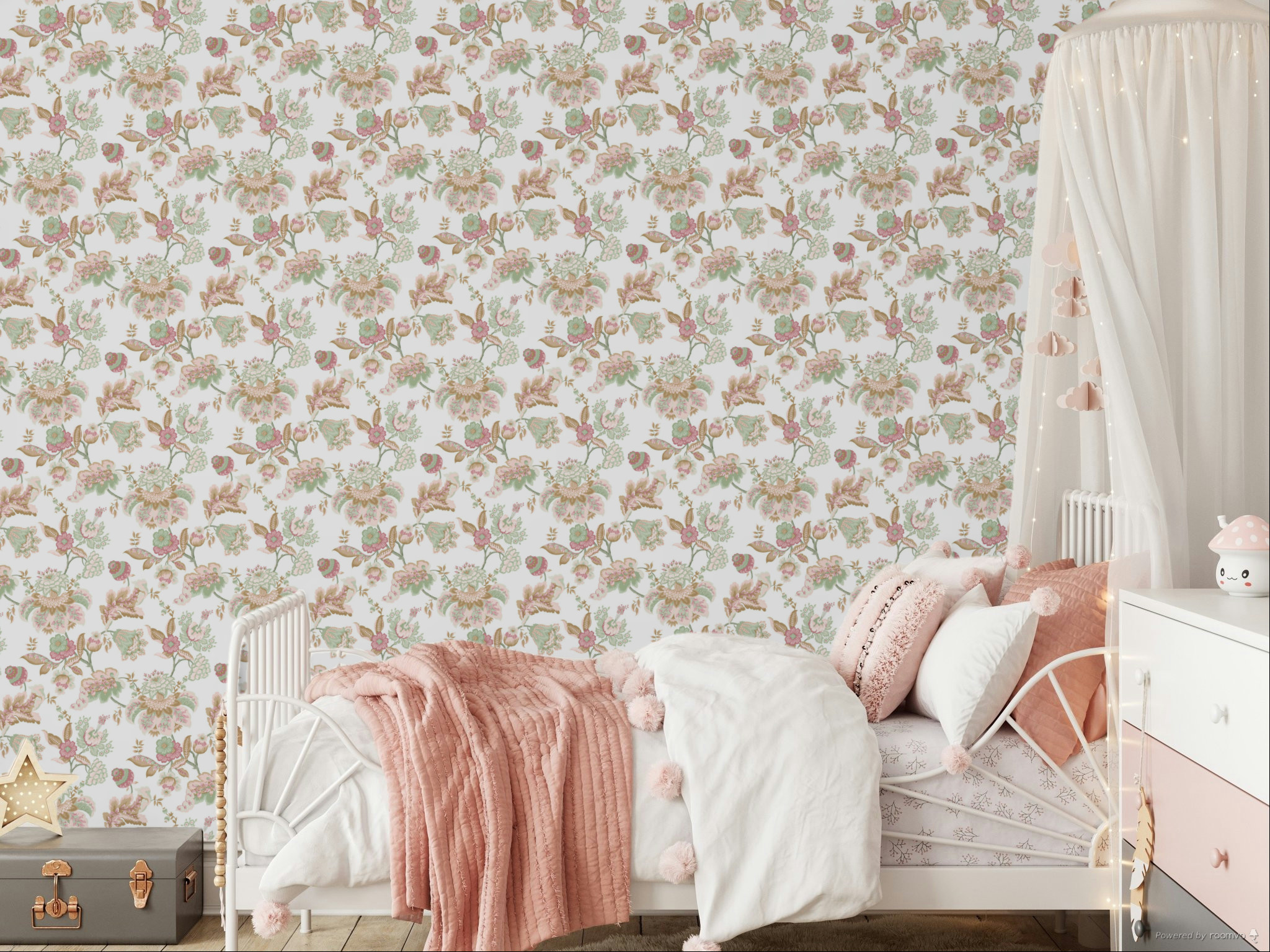 Vliesová tapeta na zeď, růžovo-zelená, květiny, 8300, Blooming Garden 2, Parato by Cristiana Masi