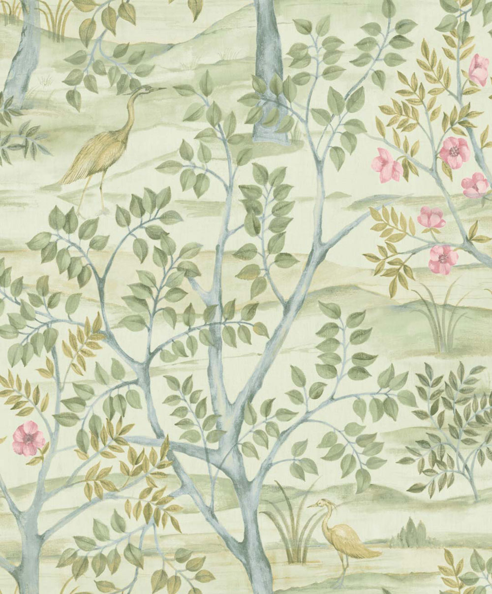 Vliesová tapeta na zeď, zelená, stromy, ptáci, 8317, Blooming Garden 2, Parato by Cristiana Masi