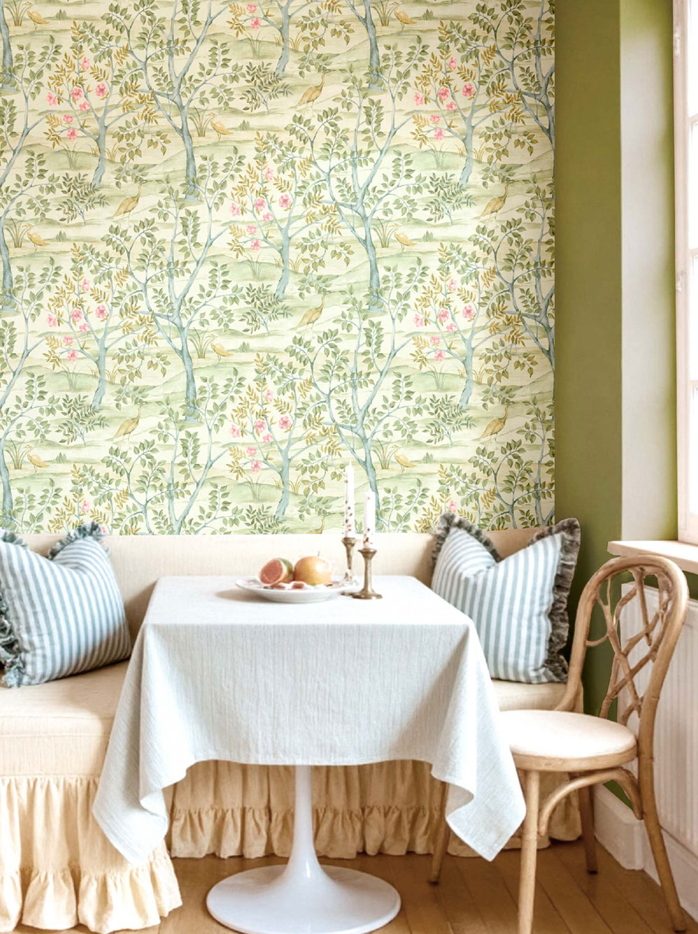 Vliesová tapeta na zeď, zelená, stromy, ptáci, 8317, Blooming Garden 2, Parato by Cristiana Masi