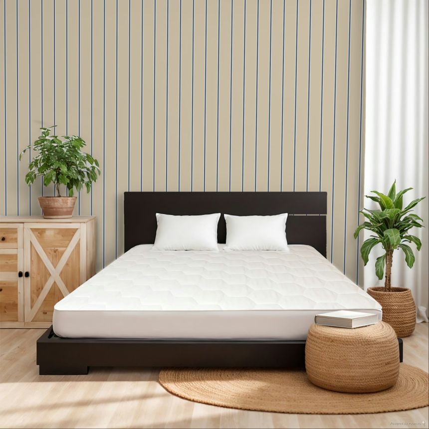 Vliesová tapeta na zeď, béžovo-modrá, pruhy, 8382, Blooming Garden 2, Parato by Cristiana Masi