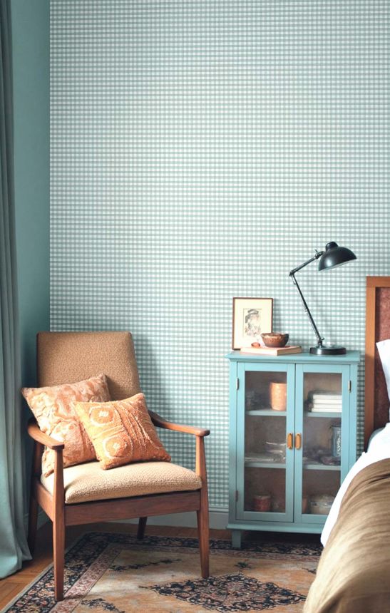 Vliesová tapeta na zeď, tyrkysová, imitace látky, 8392, Blooming Garden 2, Parato by Cristiana Masi