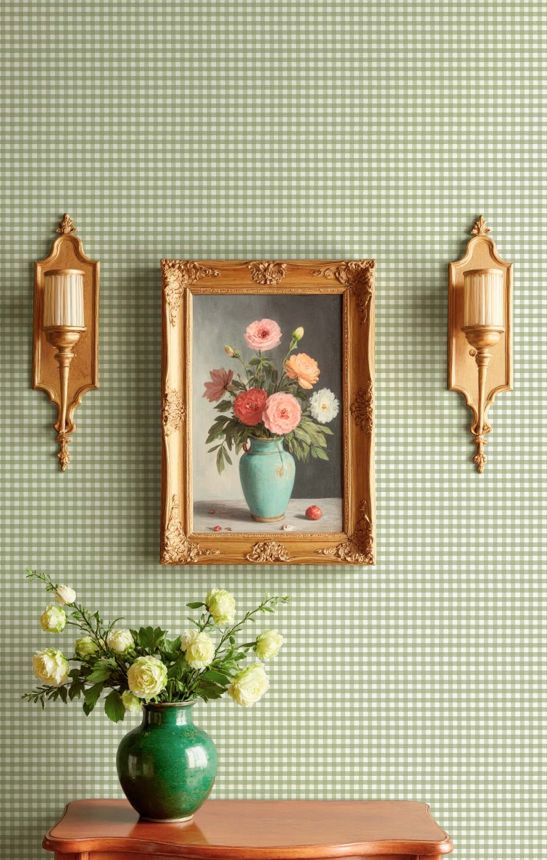 Vliesová tapeta na zeď, zelená, imitace látky, 8393, Blooming Garden 2, Parato by Cristiana Masi