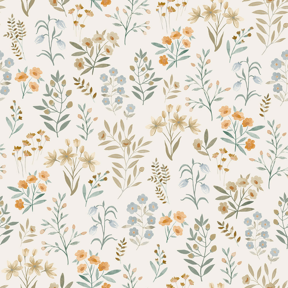 Vliesová tapeta na zeď, modrá, květiny, A80101, Inia, Grandeco