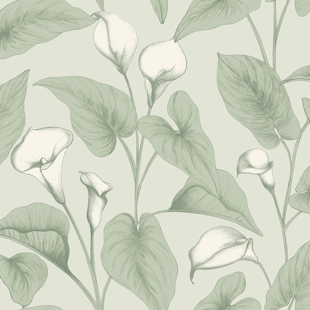 Vliesová tapeta na zeď, zelená, květiny, listy, A83601, Inia, Grandeco