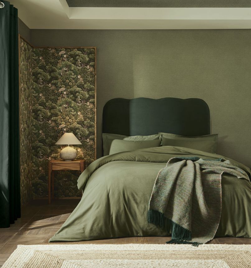 Vliesová tapeta na zeď, zelená, listy, opičky, 142310, Jaipur, Graham Brown Premium